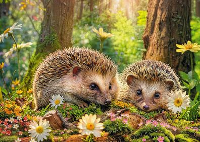 Niedliche Igel im Wald