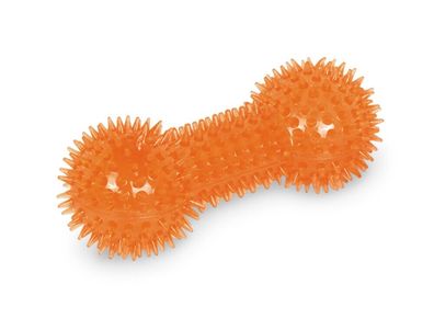 Nobby TPR Noppen Hantelorange 15 cm Hund Spielzeug Kauen schwimmt