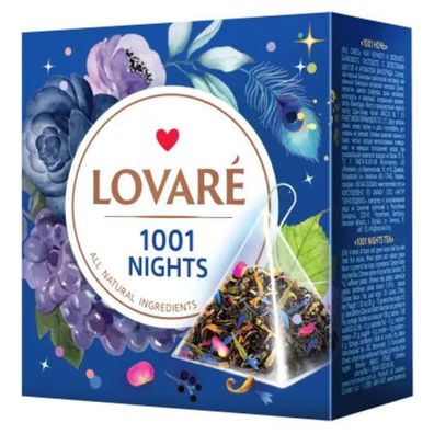 Lovare 1001 Nacht Mischung aus schwarzem und grünem Tee mit Früchten und Blütenblätte