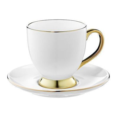 Tasse mit Untertasse Royal 220 ml weiß-gold Ambition