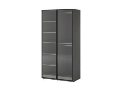 Kleiderschrank Garderobe Riffelglas Sandbox FLUTES 100 cm Grau