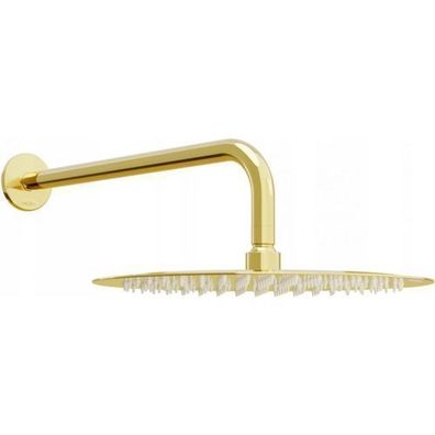 Mexen Slim Kopfbrause 30 cm mit Duscharm, Gold - 79230211-50