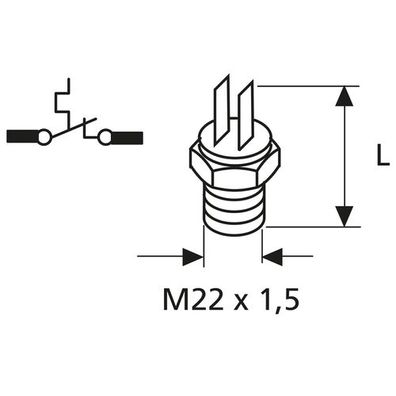 Webasto Kontrollthermostat 50 – 55 °C, öffnet, L 3396532A