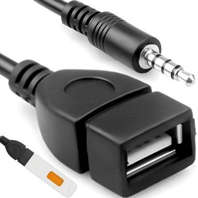 Adapter Kabel AUX auf USB A Buchse USB OTG Adapterkabel Jack 3,5mm Retoo