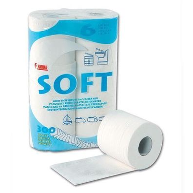 Fiamma® Soft Toilettenpapier für Camping Boot Toiletten Klopapier 6 Rollen selbsta