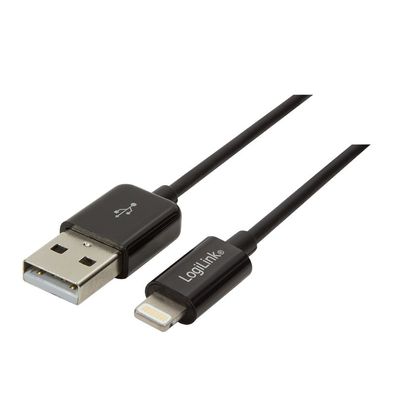 LogiLink USB Kabel auf Lightning Kabel passend für Apple schwarz 0,18 m