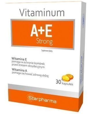 Hochdosierte Vitamin A+E Komplex Kapseln, 30 Stéck, Nahrungsergänzungsmittel in Premi