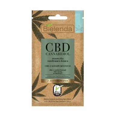 Bielenda CBD Feuchtigkeitsmaske mit Cannabidiol, 8 g