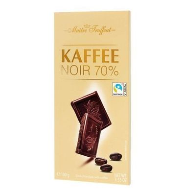 Maitre Truffout Dunkle Schokolade 70% mit Kaffee 100 g