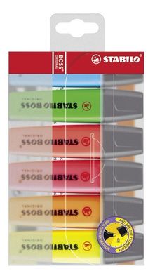 STABILO® 70/6 Textmarker - BOSS Original - 6er Pack - mit 6 verschiedenen Farben