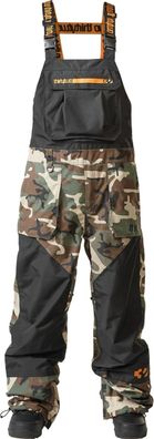 Thirtytwo Snow Hose Basement Bib black/camo - Größe: L