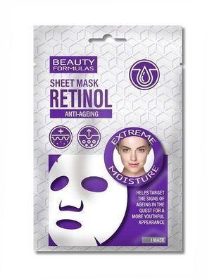 Beauty Formulas Retinol Anti-Aging Tuchmaske fér jugendliche Haut