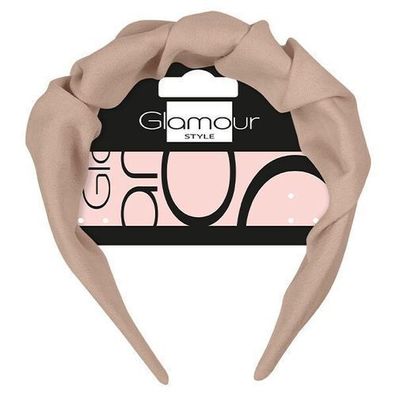 Glamour Haarband mit Raffung Beige