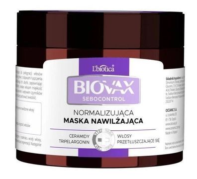 Biovax Sebocontrol, Normalisierende Feuchtigkeitsmaske, 250 ml - Langfristig géltig!