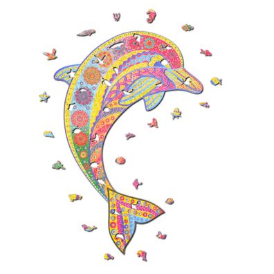 Woody Puzzles - Delfin (299 Teile) Holzpuzzle Puzzel Tierpuzzle ab 14 Jahren