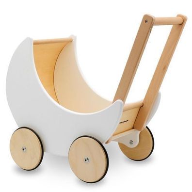 Puppenwagen aus Holz weiß