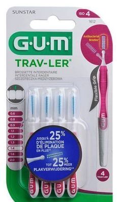 GUM Trav-Ler Interdentalbérste 1,4 mm - 4er Pack, Zahnzwischenraumbérste