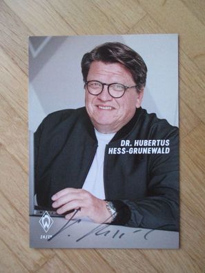 SV Werder Bremen Saison 24/25 Präsident Dr. Hubertus Hess-Grunewald hands. Autogramm!