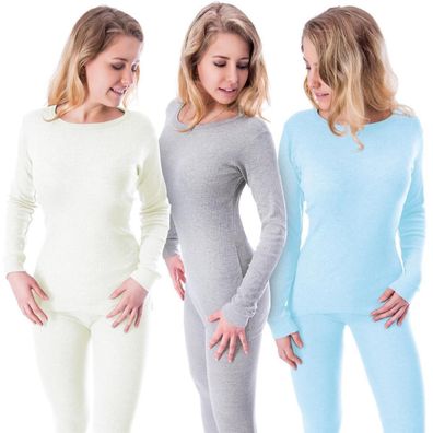 Damen Thermo Unterhemden Set | 3 langarm Unterhemden | Funktionsunterhemden |