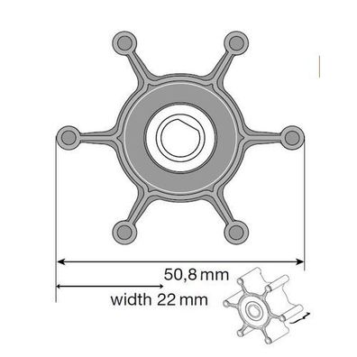 Johnson Impeller für F4 Pumpe, MC97/EPDM 09-824P-1