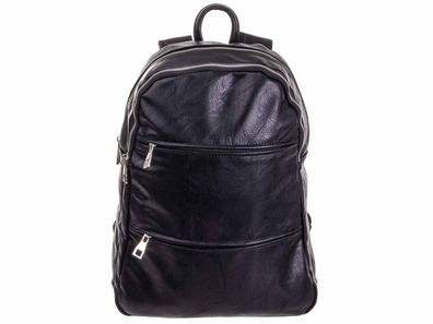 JSI Reißverschluss-Rucksack Phil Firenze PH1686 A4 - Farben: schwarz