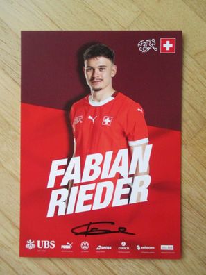 Schweiz Nationalmannschaft 2024/2025 Fabian Rieder - handsigniertes Autogramm!!!