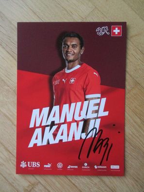 Schweiz Nationalmannschaft 2024/2025 Manuel Akanji - handsigniertes Autogramm!!!