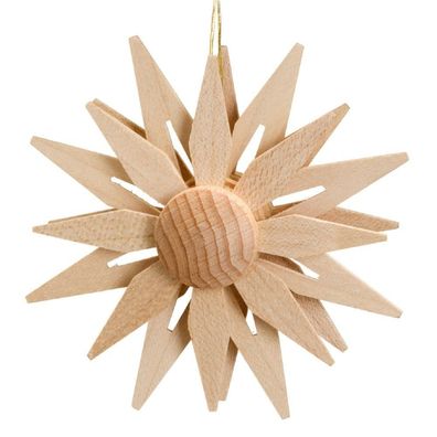 Christbaumschmuck Weihnachtsstern Kieferblätter doppelt Natur Ø 7cm NEU Behang