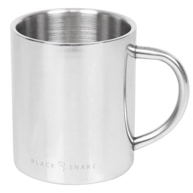 Edelstahl Tasse Thermo Feldtasse zum Campen doppelwandig - Größe: 300ml