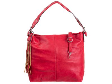 JSI Shopper mit Quasten-Taschenanhänger F0347 - Farben: rot