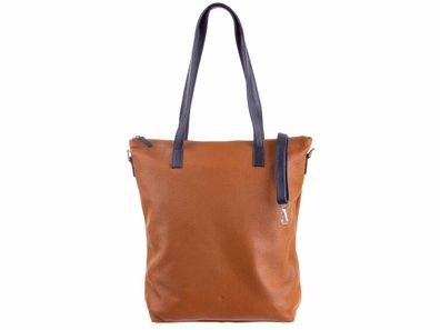 Prato LM K01 Asif Rindleder geprägt Shopper - Farben: cognac/dblau