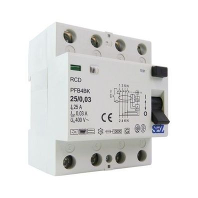 SEZ Fi-Schalter 25A 30mA 4P 10kA TYP B RCD/ RCCB FI-Schutzschalter 8866