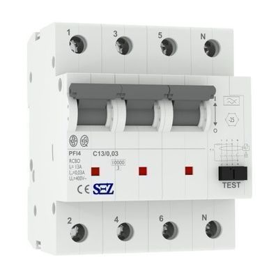 FI/ LS C13 30mA 4p 10kA RCBO VDE FI/ LS-Schalter FI-Schalter LS-Schalter 1466