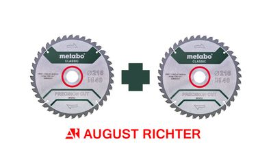 2 Metabo Sägeblätter Precision Cut Wood Classic 216 x 30mm Z40 5°Neg