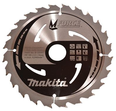 3 x Makita Kreissägeblatt M-Force 190 x 30 mm • 24 Zähne • 1,2 mm Holz B-32041