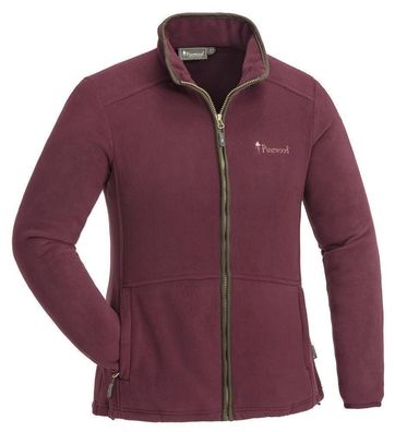 Pinewood 3101 Nydala Damen Fleecejacke Burgundy/Wildlederbraun (548)