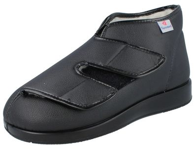 Varomed London Verbandschuhe Klettschuh mit Warmfutter aus Wolle Weite L schwarz