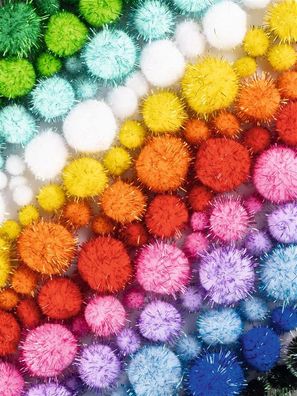 Pompons Mix Jumbo Glitter, 300 g