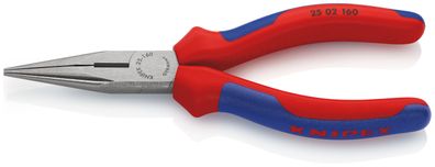 KNIPEX 25 02 160 Flachrundzange 160 mm mit Schneide schwarz atramentiert poliert