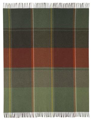 Biederlack Plaid mit Fransen Plaid Farbe Sheffield green Größe 130 x 170