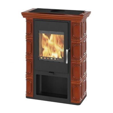 Borgholm Exclusive Kastanienbraun Kachel Kaminofen 6kW