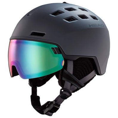 Head Skihelm Radar Photo dunkelgrau Visier unisex Damen und Herren Helm