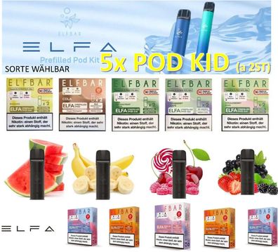 5 x Elfbar Elfa Pods mit 20mg/ml Nikotin original Elfbar Pod System Prefilled