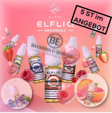 5x ELFLIQ ELFBAR E-Liquid für E-Zigarette & Vape mit 10mg oder 20mg Nikotin