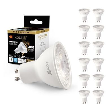 LED Glühbirne GU10 Premium 5W 6500K Kaltweiß 480lm 12-pak