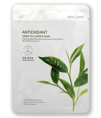 BeauuGreen Grüner-Tee-Blatt-Essenz-Maske 23ml