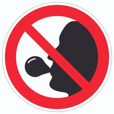 Aufkleber Kreis Kaugummi verboten Symbol