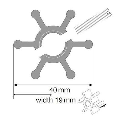 Johnson Impeller für F35 Pumpe, MC97/EPDM 09-808B-1
