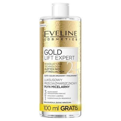 Eveline Cosmetics Gold Lift Expert Anti-Falten Mizellenwasser, 500 ml