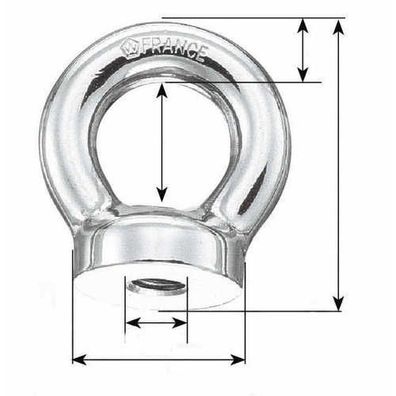 Plastimo EYE NUT M8X125MM WIRE 6 H.27 MM 411868